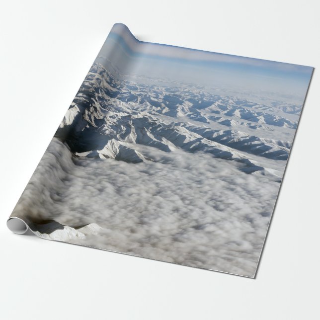 Himalaya mountains under clouds - Tibet Wrapping Paper (Unrolled)
