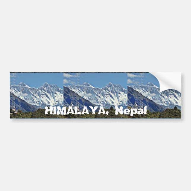 HIMALAYA - One of 1000 views from NEPAL Bumper Sticker (Front)