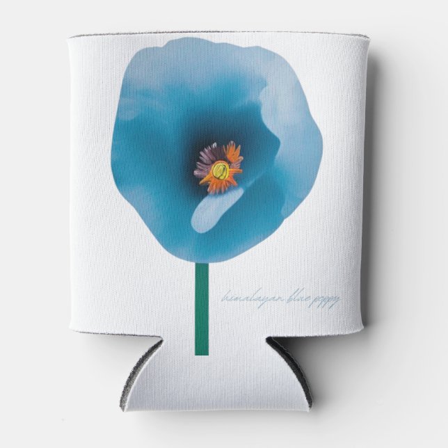 Himalayan Blue Poppy Flower Can Cooler (Front)