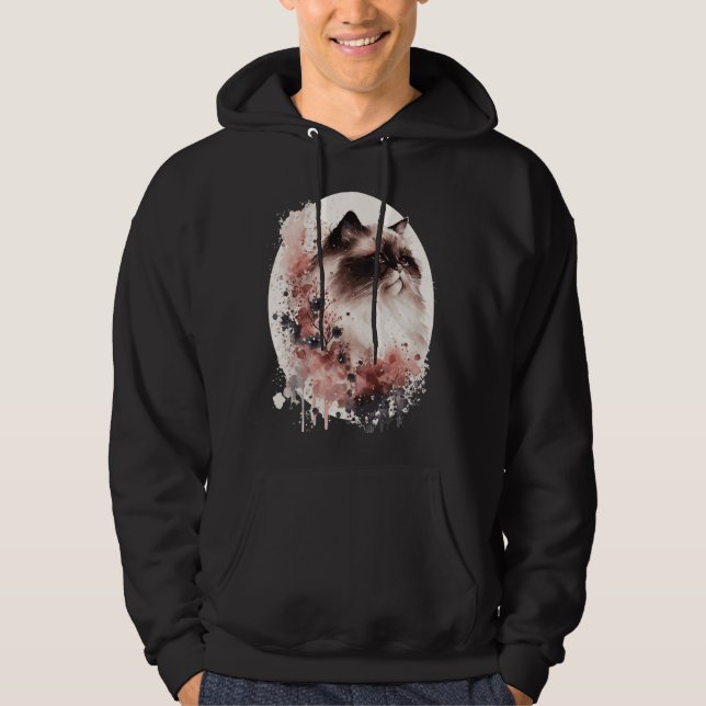 Himalayan Cat Cherry Blossom Japanese Sakura Hoodie (Front)