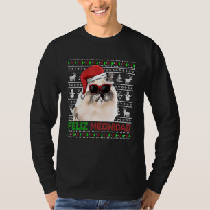 Himalayan Cat Feliz Meowidad  Christmas T-Shirt