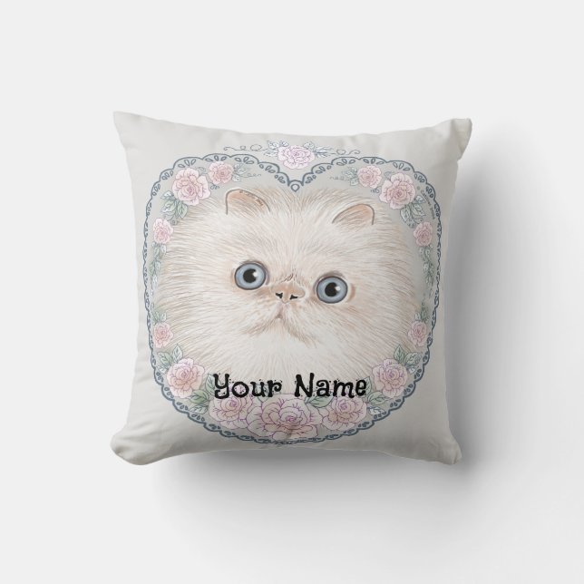 Himalayan Cat Heart  Cushion (Front)
