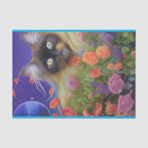 Himalayan Cat in Flowers  Tissue Paper
