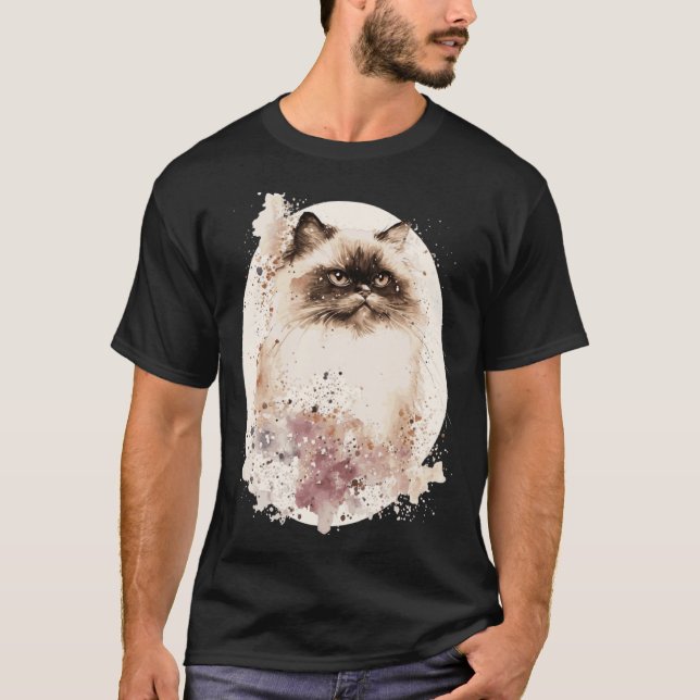 Himalayan Cat Japanese Cherry Blossom Sakura T-Shirt (Front)