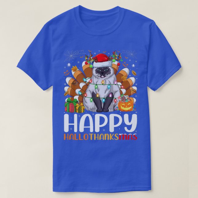 Himalayan Cat Lover Halloween Christmas Happy Hall T-Shirt (Design Front)