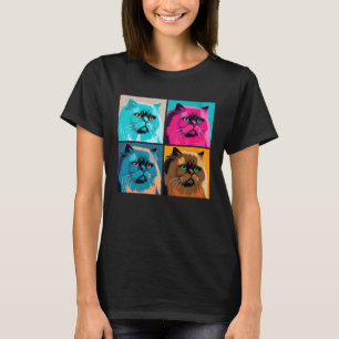 Himalayan Cat Pop Illustration Colourful Animal T-Shirt