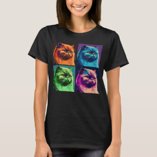 Himalayan Cat Pop Illustration Colourful Animal T-Shirt
