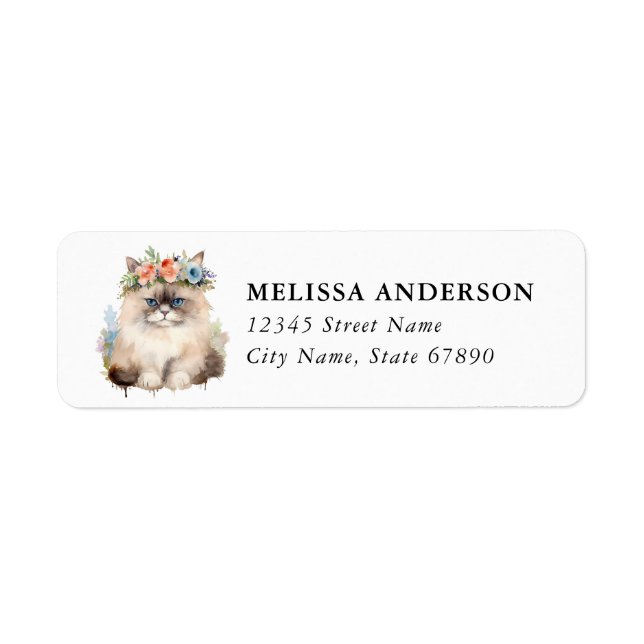 Himalayan Cat Return Address Labels (Front)