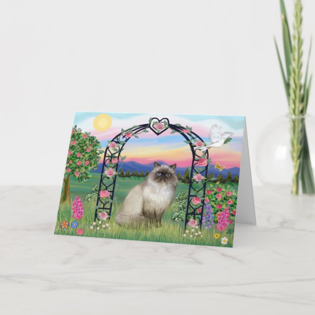 Himalayan Cat - Rose Arbor Card (Front)