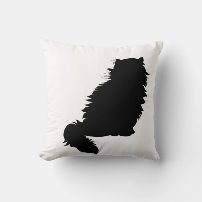 Himalayan Cat Silhouette Pillow (Front)