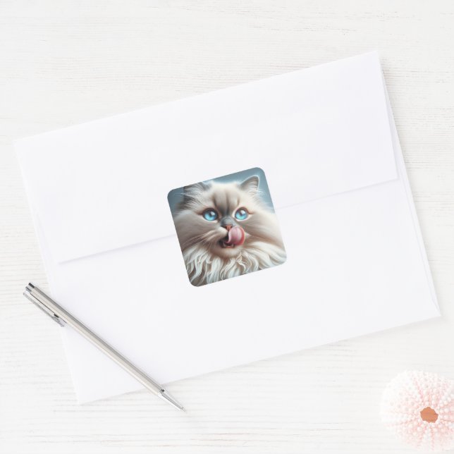 Himalayan Cat Square Sticker (Envelope)
