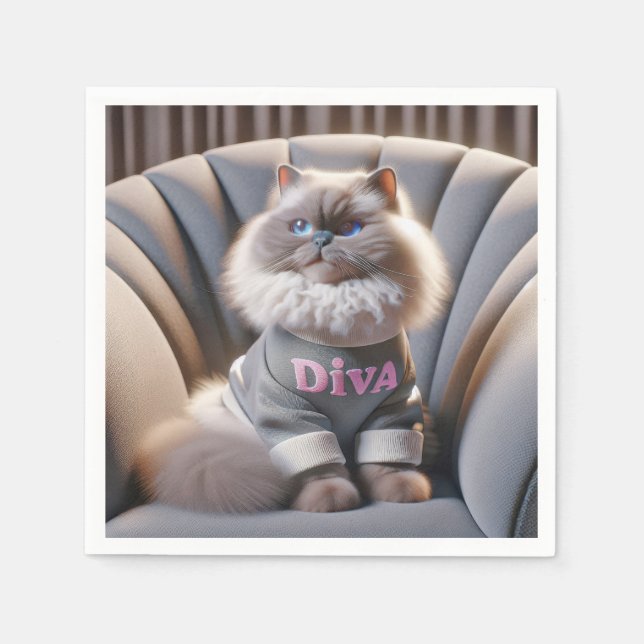 Himalayan Diva Cat Napkin (Front)