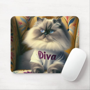 Himalayan Diva Cat On a Chair Mouse Mat