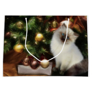 Himalayan kitten Christmas Large Gift Bag