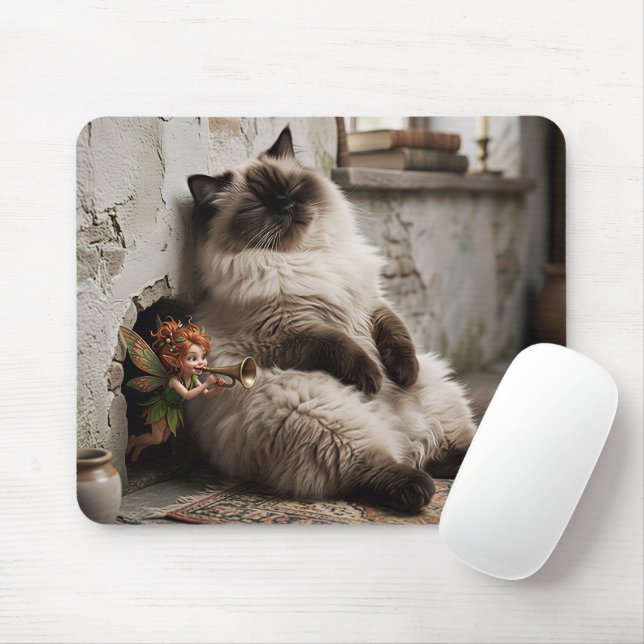 Himalayan Kitty and Pixie Wake Up Surprise  Mouse Mat (With Mouse)