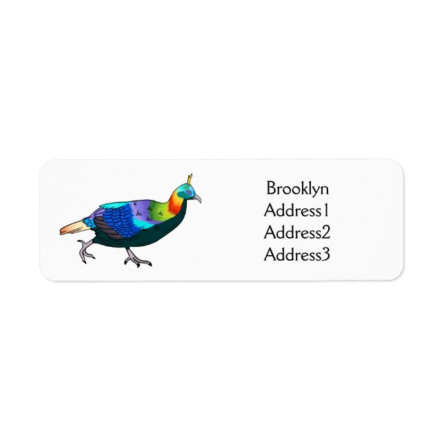 Himalayan monal bird cartoon illustration  (Front)