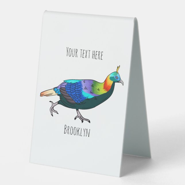 Himalayan monal bird cartoon illustration (Front)