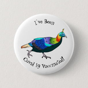 Himalayan monal bird cartoon illustration 6 cm round badge