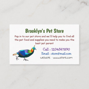 Himalayan monal bird cartoon illustration  business card