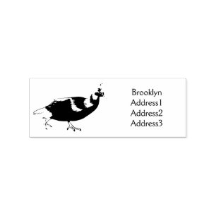 Himalayan monal bird cartoon illustration  rubber stamp