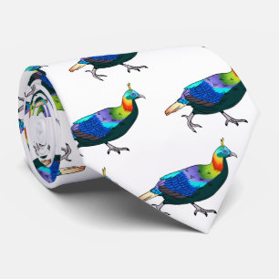 Himalayan monal bird cartoon illustration  tie