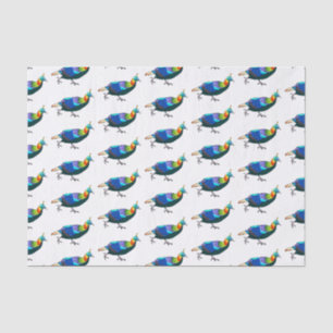 Himalayan monal bird cartoon illustration tissue paper
