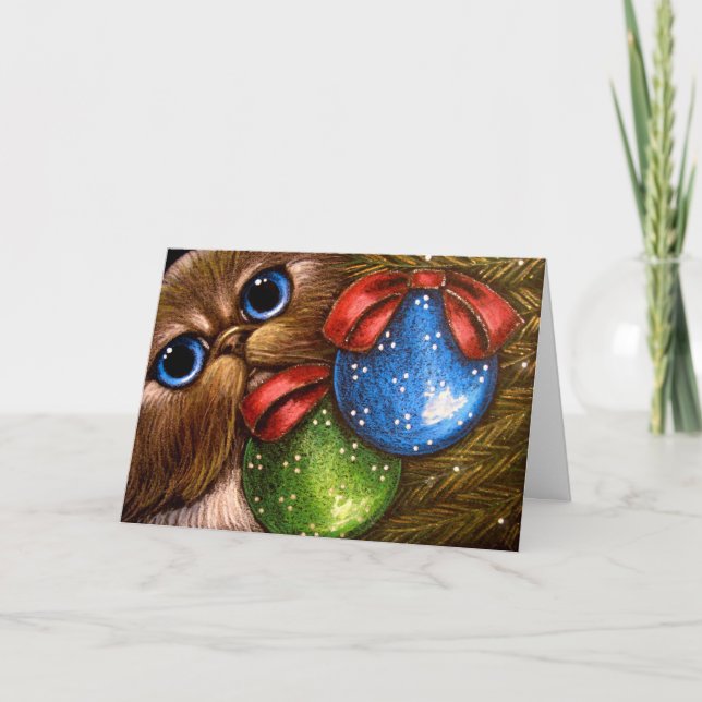HIMALAYAN PERSIAN CAT HOLIDAY Card (Front)