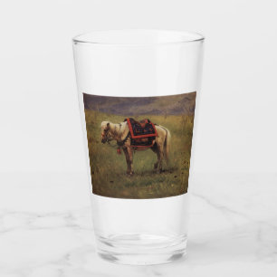 Himalayan Pony (Small Horse) (Vasily Vereshchagin) Glass