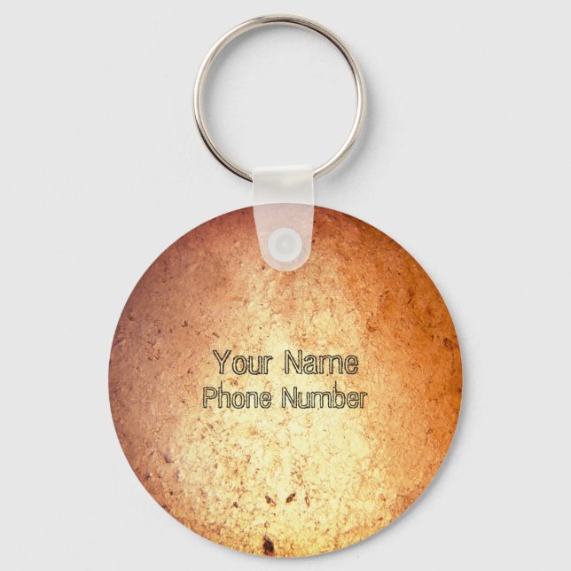 Himalayan Salt And Custom Text Key Ring (Front)