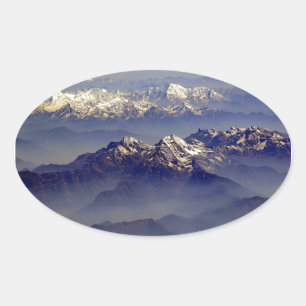 Himalayas Landscape Oval Sticker