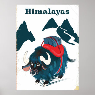 Himalayas Vintage travel poster