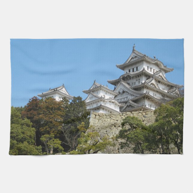 Himeji Castle 姫路城, Hyogo, Japan Tea Towel (Horizontal)