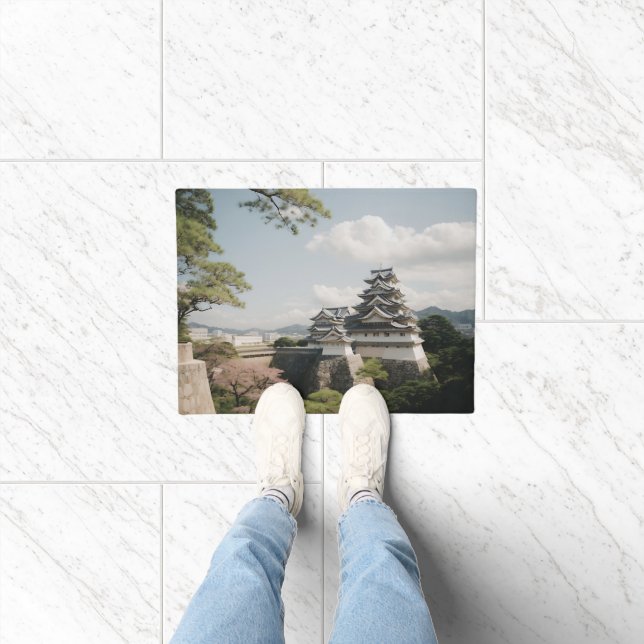 Himeji Castle Majestic Fortress Japanese History Doormat (Indoor)