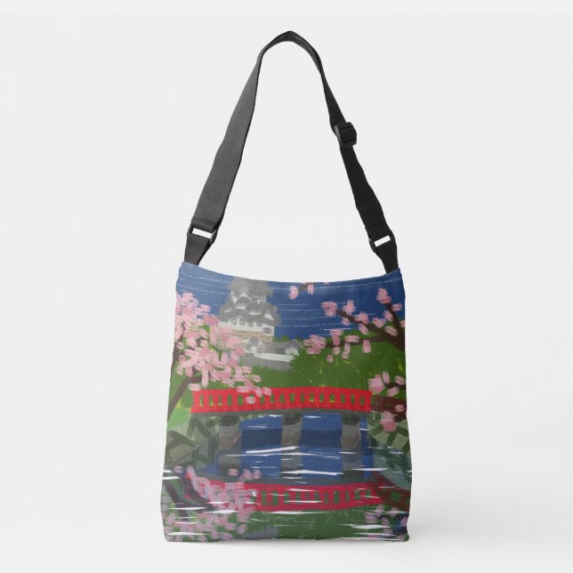 Himeji Castle River Crossbody Bag (Front)