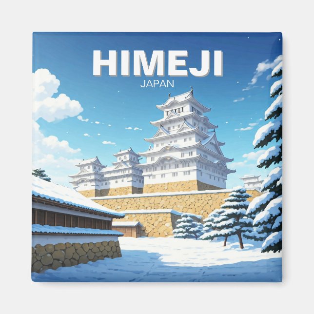 Himeji Castle Winter Magnet (Front)