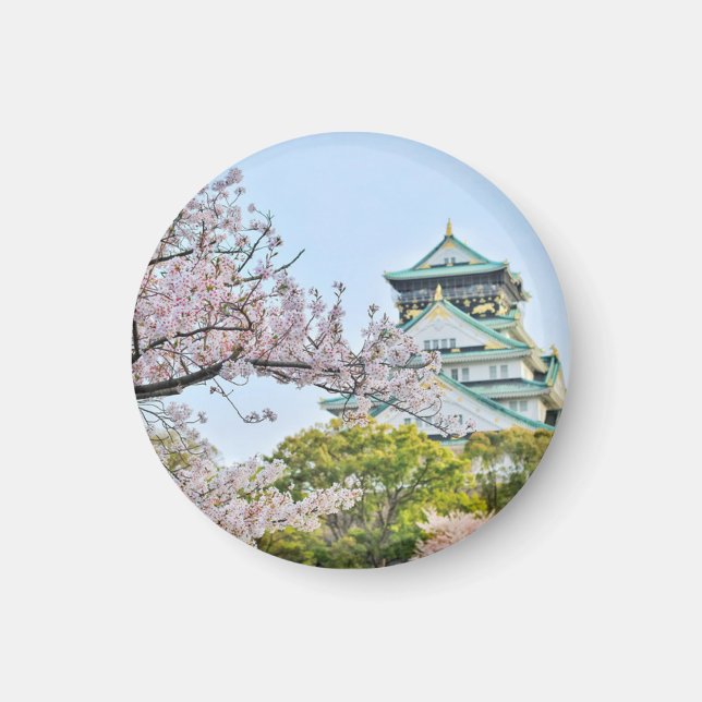 Himeji Castle with cherry blossoms Magnet (Front)