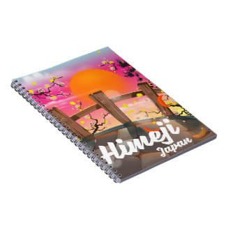 Himeji Japan blossom poster. Notebook