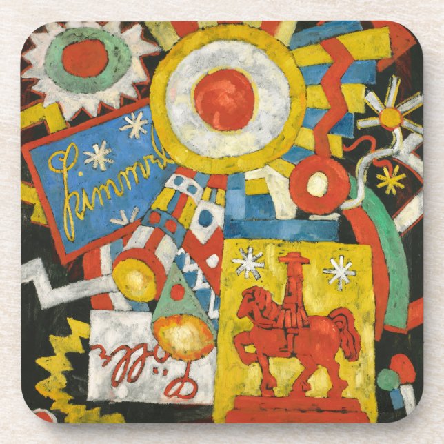 Himmel by Marsden Hartley, Vintage Expressionism Coaster (Front)