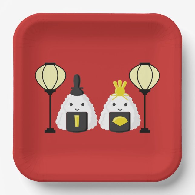 Hina Matsuri Onigiri Paper Plate (Front)