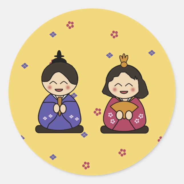 Hina Ningyo Classic Round Sticker (Front)