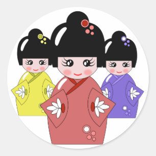 Hinamatsuri, Girls Day Japanese Doll  Classic Round Sticker