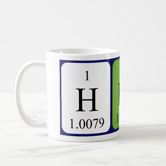 Hind periodic table name mug (Left)