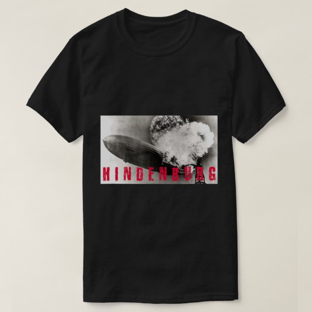 Hindenburg Disaster Explosion Burning T-Shirt Tee  (Design Front)