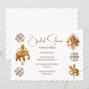 Hindi Indian elephant bride to be bridal shower Invitation