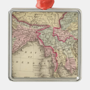 Hindoostan, Farther India, China, Tibet 2 Metal Tree Decoration