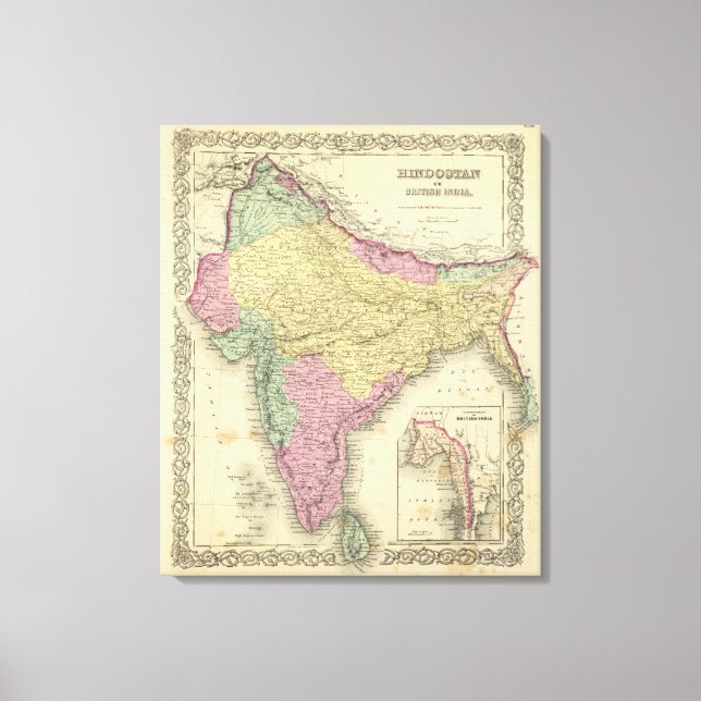 Hindostan Or British India 2 Canvas Print (Front)