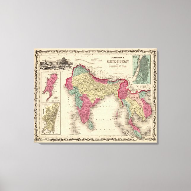 Hindostan Or British India Canvas Print (Front)