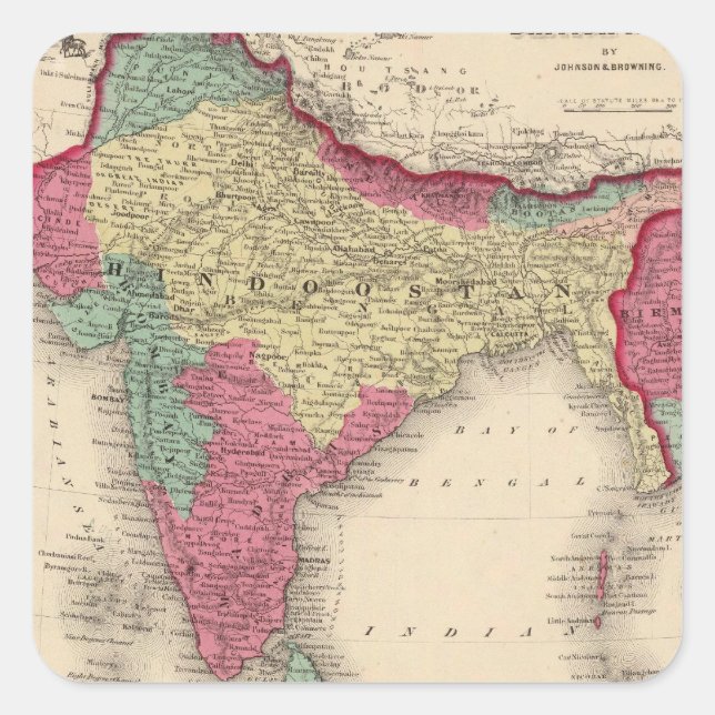 Hindostan Or British India Square Sticker (Front)