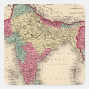 Hindostan Or British India Square Sticker
