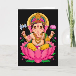 Hindou Ganesh Puja Elephant God India Méditation Y Card